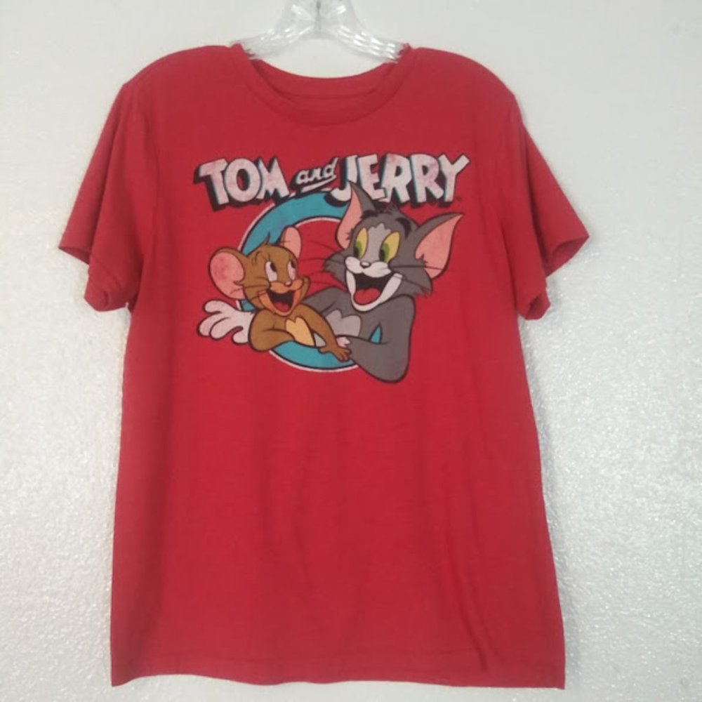 Tom and Jerry Men's size M heather red T-shirt